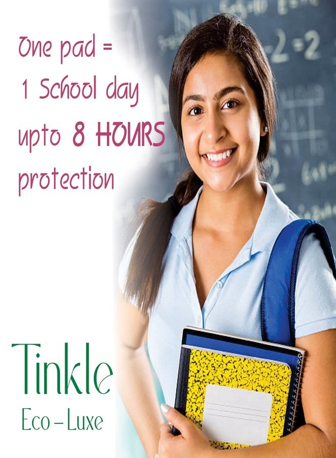 تنكل فوط صحية تينكل إيكو-لوكس مع أكياس للتخلص منها للفتيات، فوط صحية رقيقة للغاية مصنوعة من القطن العضوي الناعم - جميع المقاسات العادية (240 مم)، عبوة من 57 فوطة صحية مضادة للبكتيريا وقابلة للتحلل الحيوي وخالية من الطفح الجلدي للمراهقات، للبشرة العادية إلى الحساسة، حماية ليلية ونهارية من التدفق العادي والتسربات - Image 4